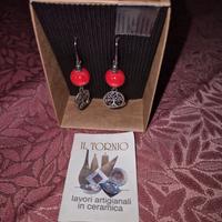 Orecchini IL TORNIO - Perla Rossa Albero Vita