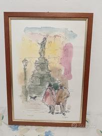 Quadro Litografia N. Sgarri Firmato Firenze 37x27