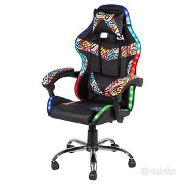 Sedia gaming con led alta qualità nuova