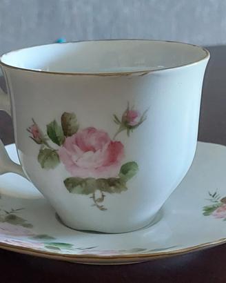 Tazzina te` dipinta a mano + piattino Vintage 
