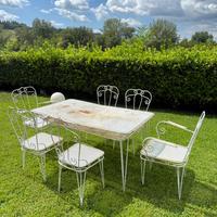 Tavolo e sedie vintage anni 60 ferro