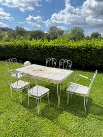 Tavolo e sedie vintage anni 60 ferro