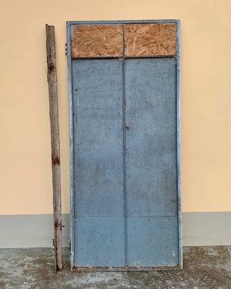 Porta in ferro con telaio 180x80 cm per cantina