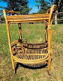 Prezioso carrello '60 bambù da bar vintage