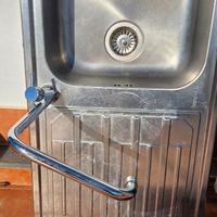 Piano lavabo cucina acciaio inox+rubinetto Franke