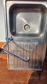 Piano lavabo cucina acciaio inox+rubinetto Franke