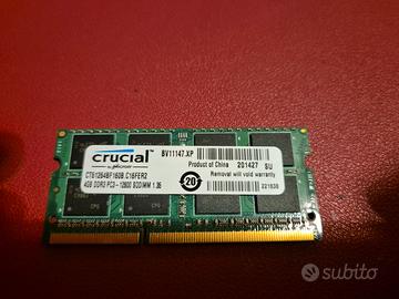 RAM 4GB DDR3, PC3-12800 SODIMM