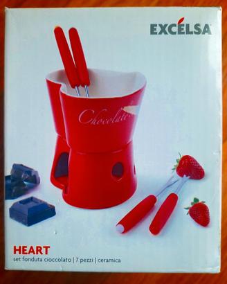 Set fonduta cuore per cioccolato o altro