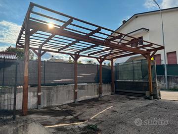 Tettoia/pergola in legno (5x3m) + copertura (smont