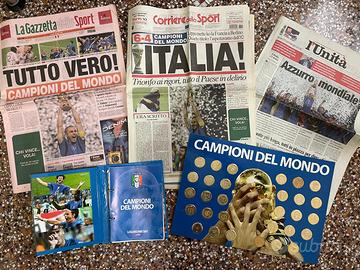 Calcio: Medaglie + Gazzetta mondiali 2006 Italia
