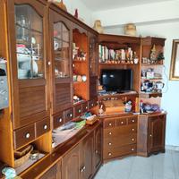 Mobile soggiorno cucina ad angolo in rovere