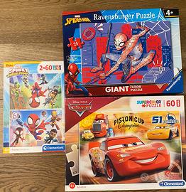 Set puzzle bambino +4 Spiderman / Cars