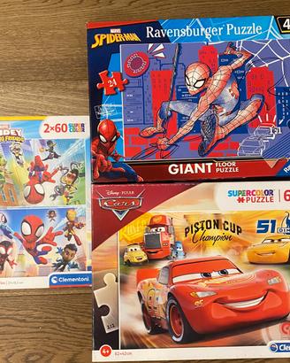 Set puzzle bambino +4 Spiderman / Cars