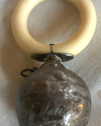 Sonaglio in argento ed avorio . epoca '800