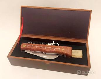 Coltello manico in legno, spazzolino x funghi Keen