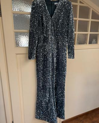 Tuta Jumpsuit Grigio con le pagliette