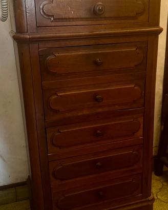 Antico settimino con ribalta e marmo fine ‘800