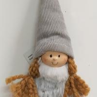 Folletto in grigio, con berretto a punta