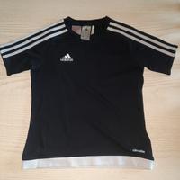 Maglia adidas nera e bianca per bambini unisex
