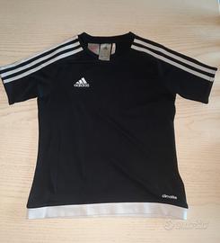 Maglia adidas nera e bianca per bambini unisex