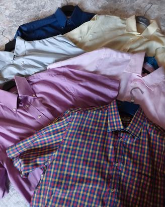 6 camicie colorate uomo maniche corte L  