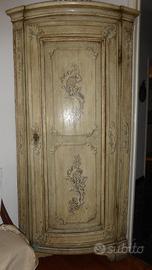 elegante angoliera mobile bar bianco antico del700