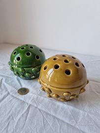 Set 2 Pique Fleur Portafiori vintage in ceramica
