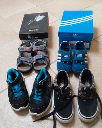 4 paia di scarpe n°28 Adidas,Nike,Vans,Geox