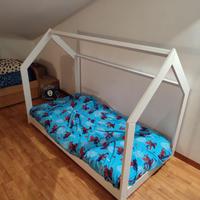 Lettino montessori con doghe e materasso nuovo