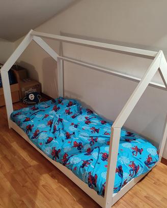 Lettino montessori con doghe e materasso nuovo