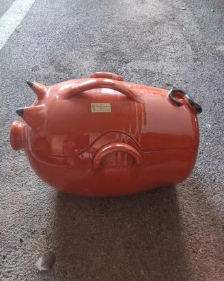 maialino in terracotta per cucinare in forno 