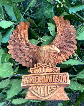Harley Davidson Scultura in legno