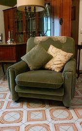 Coppia poltrone in velluto verde