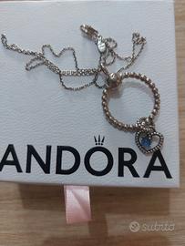 collana pandora con 2 ciondoli lunga cm.44
