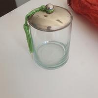 barattolo di vetro con tappo silver plate 