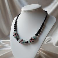 Collana handmade Choker Perle Nere Vintage anni50