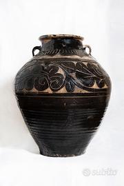 Vasi cinesi in ceramica Cizhou dell'epoca Yuan