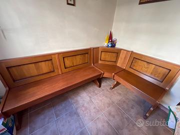 Panca angolare in legno massello