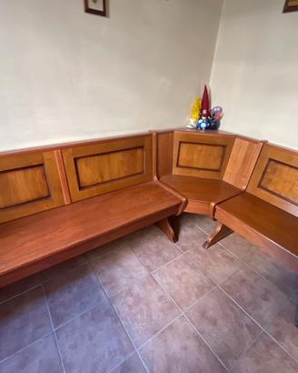Panca angolare in legno massello