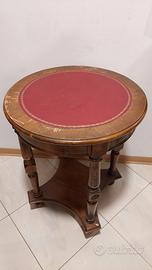 Tavolino rotondo classico in legno con inserto bor