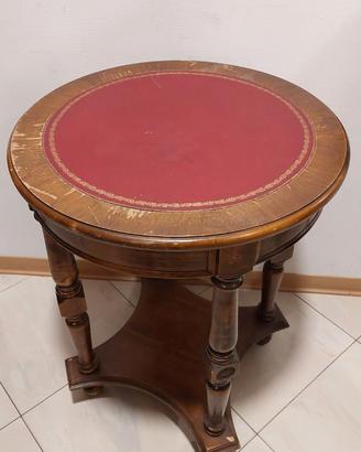 Tavolino rotondo classico in legno con inserto bor