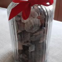 BARATTOLO VETRO CON CONCHIGLIE COME NUOVO!