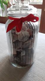 BARATTOLO VETRO CON CONCHIGLIE COME NUOVO!