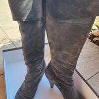 Stivali donna camoscio grigio, taglia 38