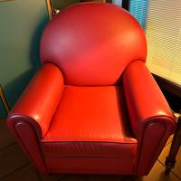 Poltrona pelle primo fiore colore rosso