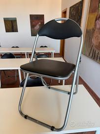 Sedie pieghevoli semilpelle e acciaio VIDAXL