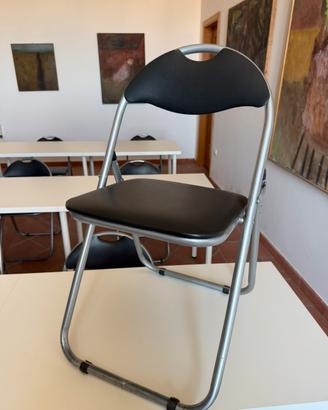 Sedie pieghevoli semilpelle e acciaio VIDAXL