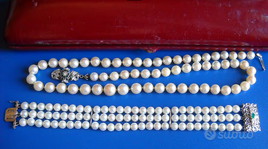 Parure collane e bracciale perle anni 60