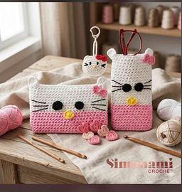 Set Hello Kitty Uncinett Pochette E Portaocchiali 