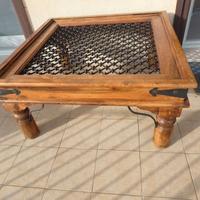 Tavolino in legno e ferro